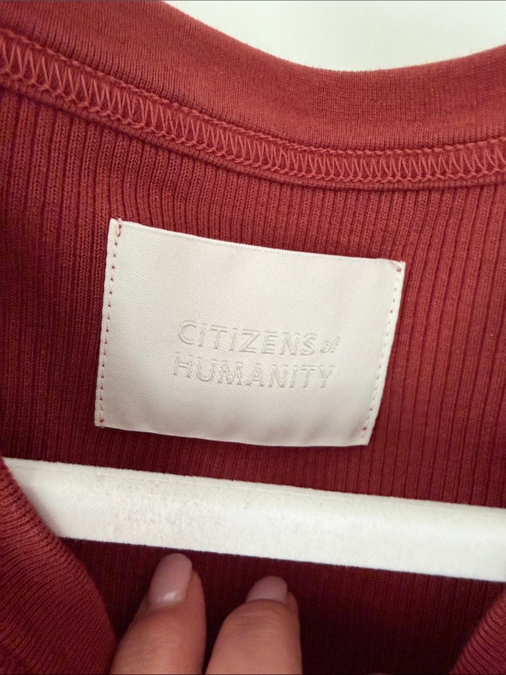 Citizens Of Humanity Ribbed Top in Rust, size XS - Picture 2 of 4